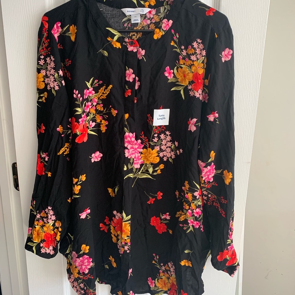 Flower long sleeve blouse